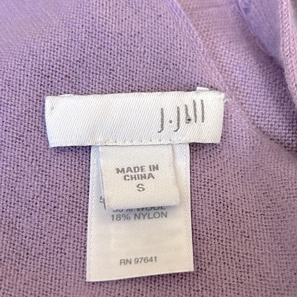 J Jill Lavender Open Front Light Weight Wool Blend Long Line Cardigan Size Small - Picture 4 of 7